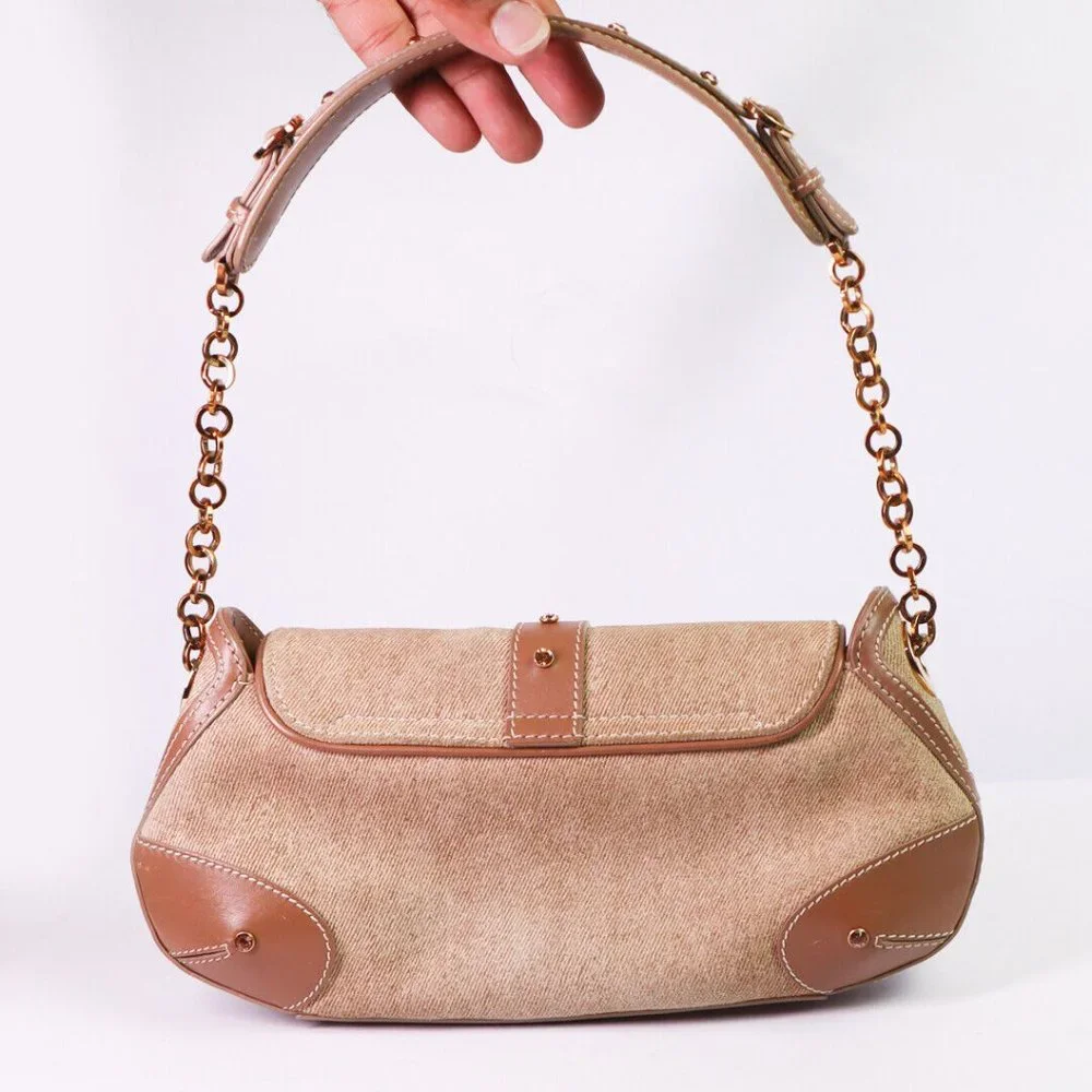 Escada Women Handbag Small Purse Bag Canvas/Leather Bag Handmade in Italy Authen - Picture 5 of 13